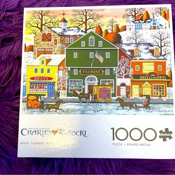 Buffalo 1000 piece jigsaw puzzle Charles Wysocki Meats Flowers Hats - Picture 1 of 2